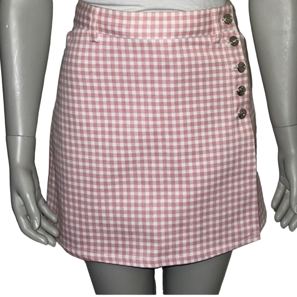 Pastel Pink and White Gingham skort
